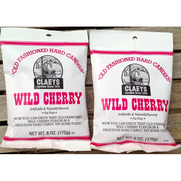 Claeys Wild Cherry Flavored Old Fashioned Hard Candy - (2 X 6oz Bags)