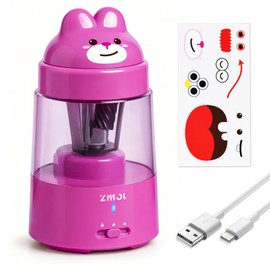 ZMOL Colored Pencil Sharpener for Kids Gift, Rechargeable Electric Pencil Sharpener, Portable Pencil Sharpeners for Battery Powered Cute Pink