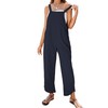 APAFES Women Summer Sleeveless Cotton Linen Bib Overalls Tulip Baggy