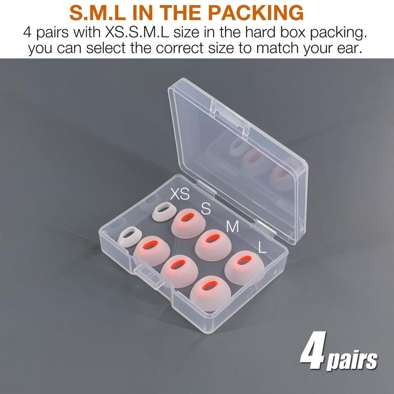 TENNMAK 8X Eartips Replacement for JBL Tune Flex Earbuds White