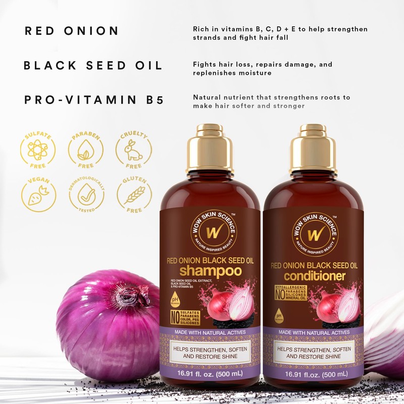 WOW Skin Science Red Onion Black Seed Shampoo & Conditioner