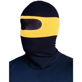 PGWEAR Net Balaclava with Viewable Net in the Eye Area in Black / Yellow Stripes, black / yellow