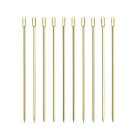 10 Pcs Stainless Steel Cocktail Picks, Reusable Fruit Sticks Stainless Steel Martini Skewers Olive Drink Picks Set for Holiday Party Events