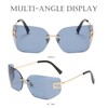 Bsreyeop Futuristic Rimless Y2K Sunglasses for Women Men Fashion Wrap