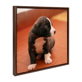 Kate and Laurel Sylvie Square Custom Printed Framed Canvas Wall Art, 22x22 Brown, Personal Canvas Print with Your Photos for Bedroom or Living Room Gallery Wall | Printed and Hand Framed in the USA