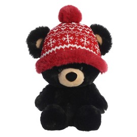 Aurora® Festive Holiday Baby Bear Bucky™ Stuffed Animal - Seasonal Cheer - Heartwarming Gifts - Black 13 Inches