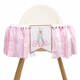 Bunny First High Chair Banner - 1st Party Decorations, 1st Birthday High Chair Bunting, Bunny Decorations, Easter Bunny Party Supplies