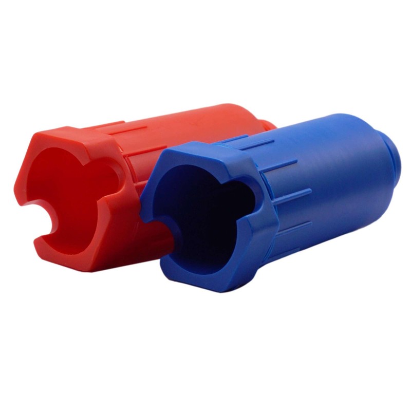SKIR'CO (2 pcs) Construction Plugs 1/2", Red and Blue Plastic
