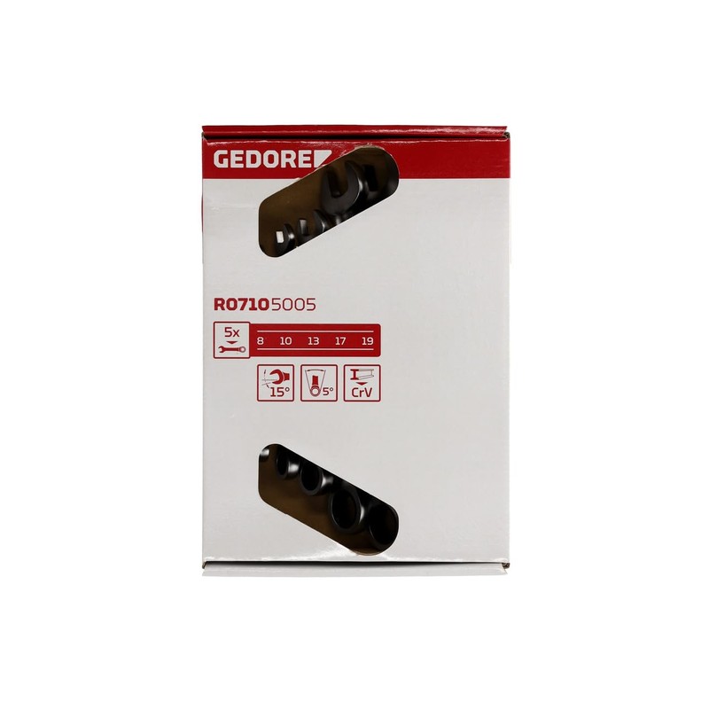 Gedore R07105005 Ring Ratchet Wrench set metric 5-piece