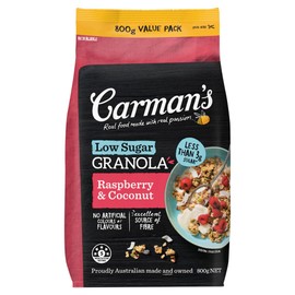 Carman's Low Sugar Raspberry and Coconut Granola 800g