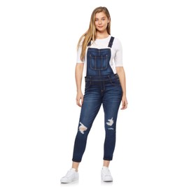 WallFlower Womens Overalls Juniors (Standard and Plus), Clarke Wash, Small
