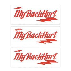 3pcs Funny Hardhat Sticker, 5 Inch My Back Hurt Sticker Red Funny Safety Hardhat Stickers Funny Mechanic Stickers for Hard Hat, Hat Box, Tool Box, Water Bottles, Crafts