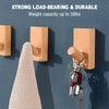 QUELLANCE Wood Wall Hooks for Hanging - 4 Pack Utility
