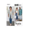 Simplicity Jacket Sewing Pattern, Multicolor