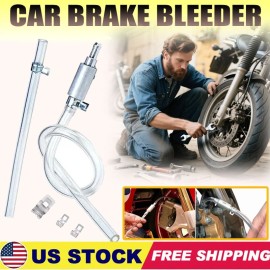 Universal Clutch Brake Bleeder Hose One Way Valve Tube Bleeding Tool Kit Motorcycle Car