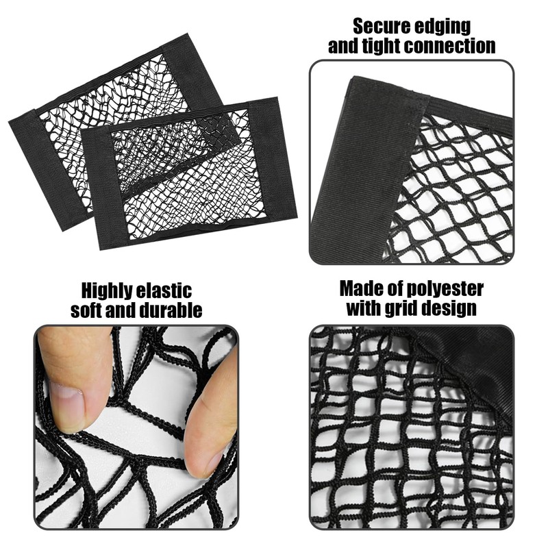 4 Pack Car Storage Nets, Boot Storage Nets, Car Seat