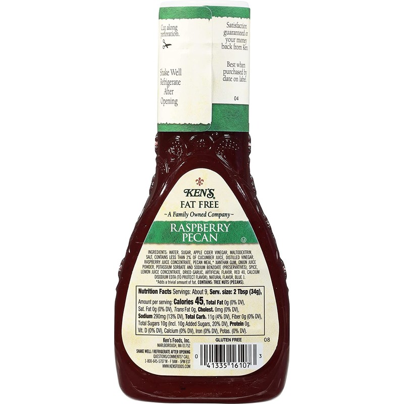 Ken's Steak House Fat Free Raspberry Pecan Dressing 9 Fl