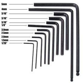 Uenhoy 13 Pcs Guitar Allen Wrench Set, Ball End Truss Rod Wrench 4mm & 5mm and Truss Rod Hex Box Wrench 7mm & 8mm, Guitar Allen Key Set for Nut Locking Screw Adjustment