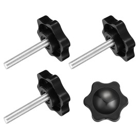 sourcing map 4Pcs Clamping Screw Knob, M5 x 30mm Hex Shaped Star Knob Plastic Grips Hand Tightening Screw Handle for Umbrella Base Mechanical Furniture, 25mm Dia