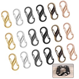 Zipper Locks Anti Theft, 18 Piece Mini S Carabiner Clip,Mini Backpack Zipper Lock, Purse Lock, for Backpacks,Purse,Handbags & Tents - Secure Zipper Locks, Durable S Carabiner Clip