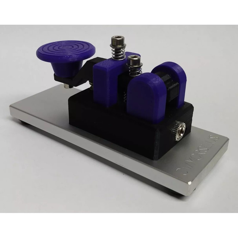 cwmorse.us Purple Morse Code Straight Key With Aluminum Base MADE