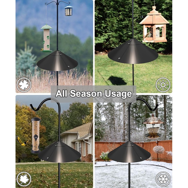 Garbuildman Metal Squirrel Baffle for Bird Feeder Pole, Outside Pole