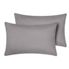 Oxford Homeware Grey Pillow Cases 2 Pack Brushed Microfiber –