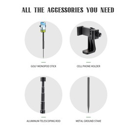 WIGERLON Golf Recording Stick,Irangesports Stick Golf Tripod Golf Phone Camera Stick Golf Monopod