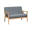 Ergode Gray Loveseat - Mid-Century Modern Design | Solid Wood