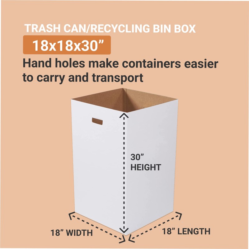 AVIDITI Cardboard Trash Cans and Recycling Bins, 40 Gallon 18"L
