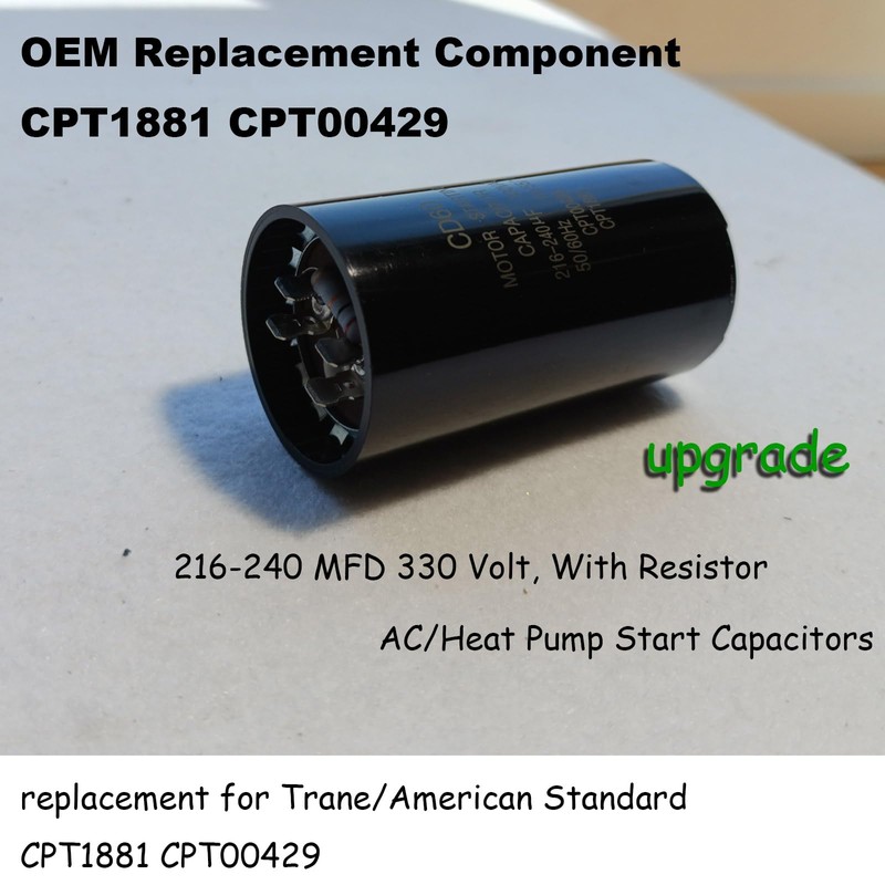CPT00429 216-240 MFD 330 Volt Start Capacitor fit for American