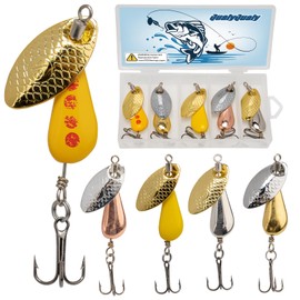 QualyQualy 5Pcs Spinner Bait Set Multi Colored Fishing Spinners Lures Baits Fishing Lures with Box for Trout Salmon Bass Set (4.7g-5pcs)