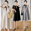Maternity Summer Short-Sleeve Polo Dress A26 Collar XL/Gray 3ea