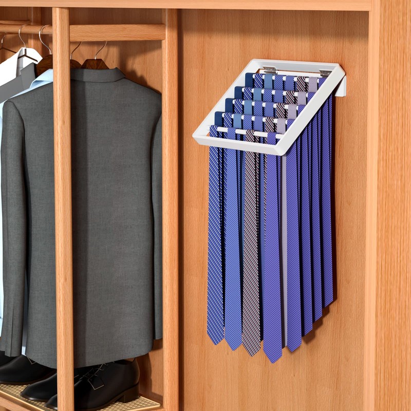 HIIMIEI Tier Organizer Wall Mounted Tie Rack Tie Holder Organizer