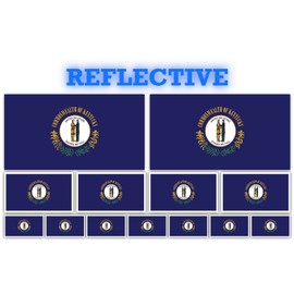 13 Pack Kentucky Flags | (x2) 4x2 inch, (x4) 2x1 inch, (x7) 1x.5 inch Flag Stickers | Country State Flags Pack Stickers for Cars, Trucks, Laptops, Bikes, Toolboxes, Skateboards, Windows and More