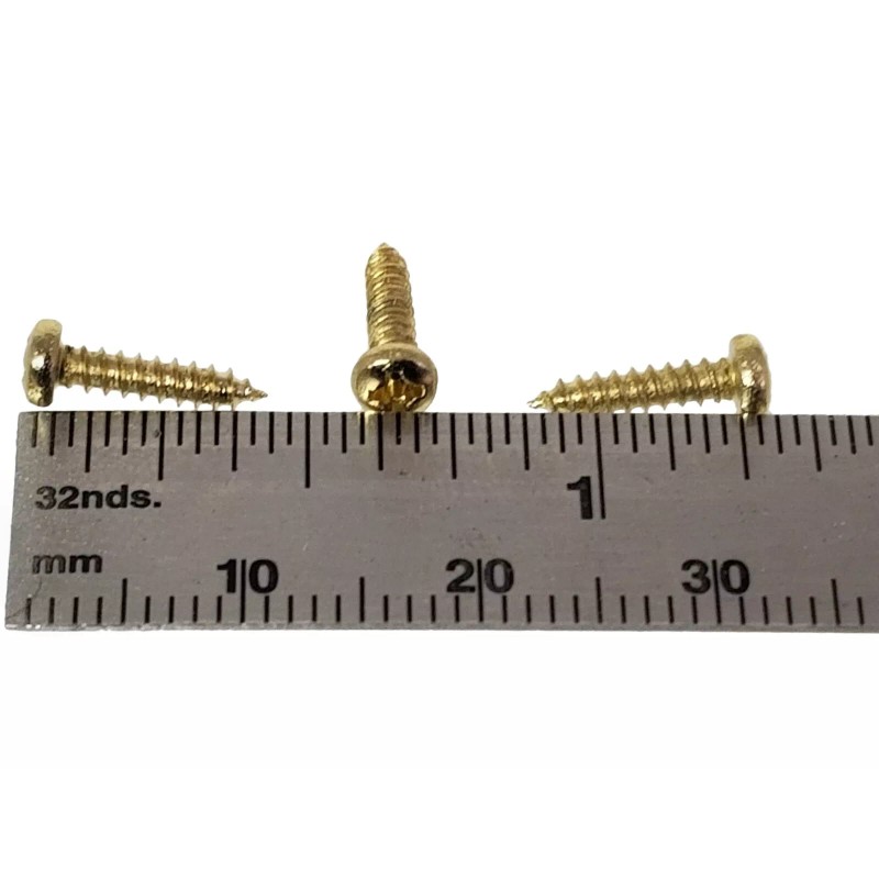 C. B. Gitty 100pc. #2 x 3/8ths-inch Brass-plated Phillips Round
