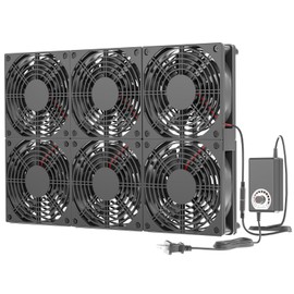Adjustable Exhaust Fan with AC Plug for 12"-17" PC Notebook Gaming Laptop Server Rack, Greenhouse, Basement, Window Cooling or RT-AC5300 Router Ventilation