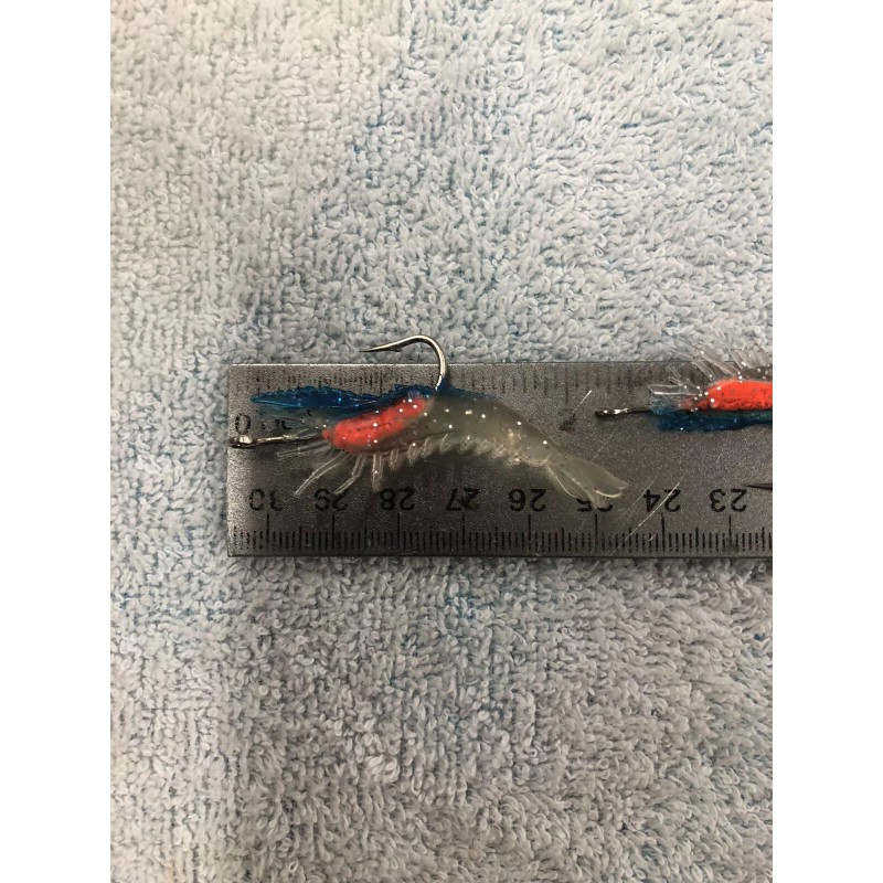 HUFT 3 Packs Of 3, 2-1/8” Blue Clear Glitter Shrimp