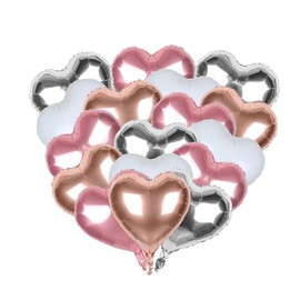 My Pet Elephant 18 Inch 20pcs Heart Foil Balloons Pink Heart Balloons Mylar Balloons for Party Decorations