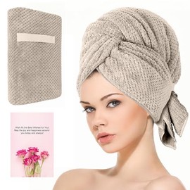 Envoltorio de Toalla de Microfibra para el Cabello para Mujeres - Extra Grande 40x24 Toallas Envoltorio para Cabello Largo Grueso y Rizado, Toalla... 