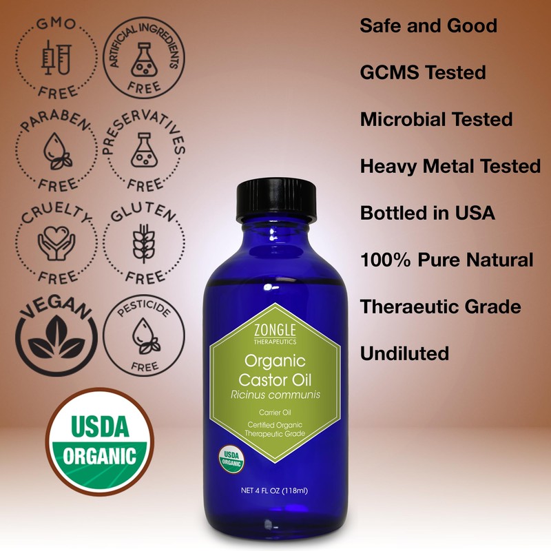 Organic, Castor Oil, Therapeutic Grade, for Constipation – 100% Pure,