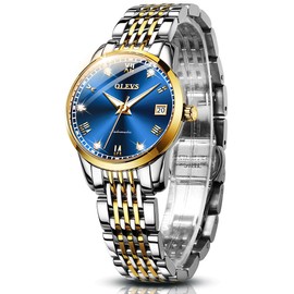 OLEVS Womens Automatic Watches Diamond Stainless Steel Self Winding Ladies Dress Wrist Watches Luminous Waterproof