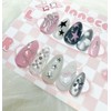 Y2K Lovely Silver Star Char Handmade Nail Tips - Oval