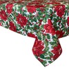 Waverly Big Mistletoe Fabric Christmas Tablecloth - Bold Cottage Poinsettia