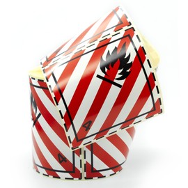 MD Labels 500 Dangerous Goods Labels Class 4.1 - Flammable Solid Materials ADR 100 x 100 mm