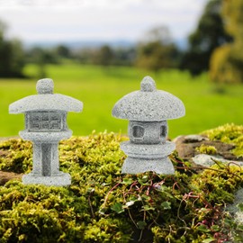 BESPORTBLE Miniature Stone Lantern Pagoda Japanese Style Pagoda Lantern Statue Mini Zen Garden Accessories for Aquarium Patio Micro Landscape Yard Bonsai Decoration 4Pcs