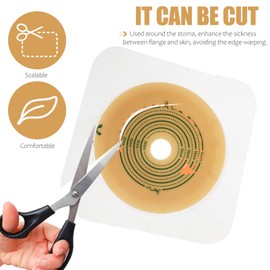 EXCEART 5pcs Adhesive Skin Barrier Wafer for Pouch System Ostomy Bags Ring Colostomy Barrier