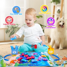 iKidiki Montessori Toy 1 2 3 Years, Fishing Game 2 Years Baby Toy Children's Toy for Children from 3 Years Educational Games Motor Skills Toy