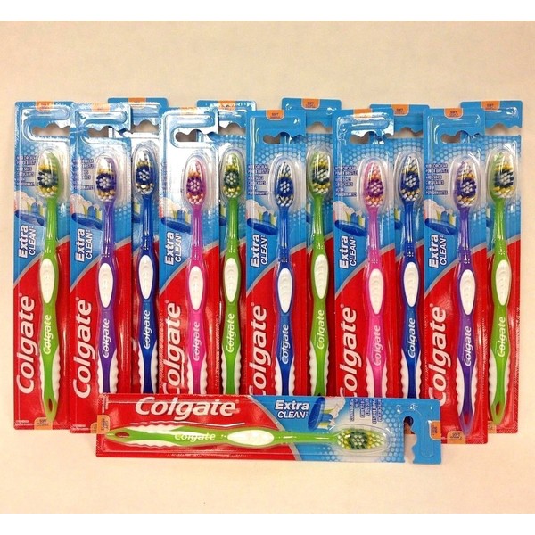 Colgate 12 Colgate Toothbrush Extra Clean Full / 12 Cepillos Dental Colgate Extra Limpia