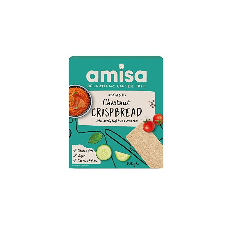 Amisa Organic Gluten Free Chestnut Crispbread 100g (Pack of 6)